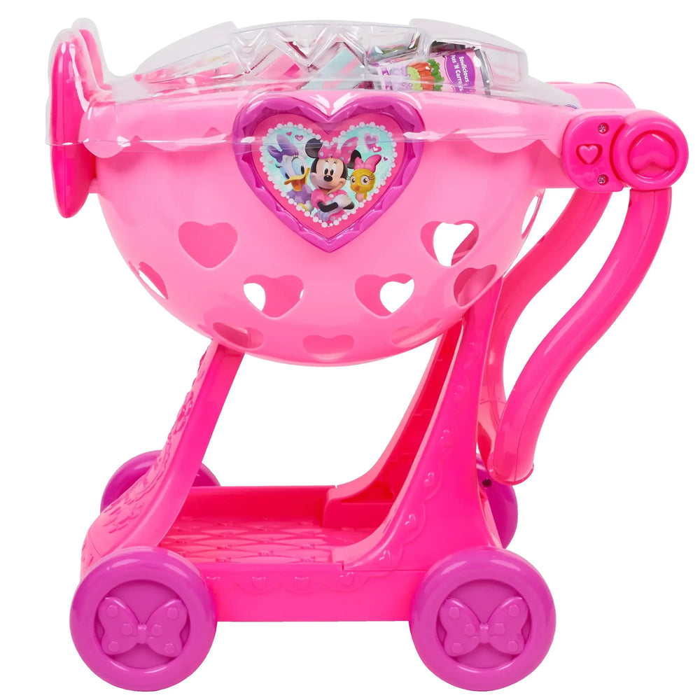 Disney Junior Minnie Mouse Bowtique Shopping Cart, 9-piece Plastic Grocery Set , Ages 3 and up - USA MEGA SHOP
