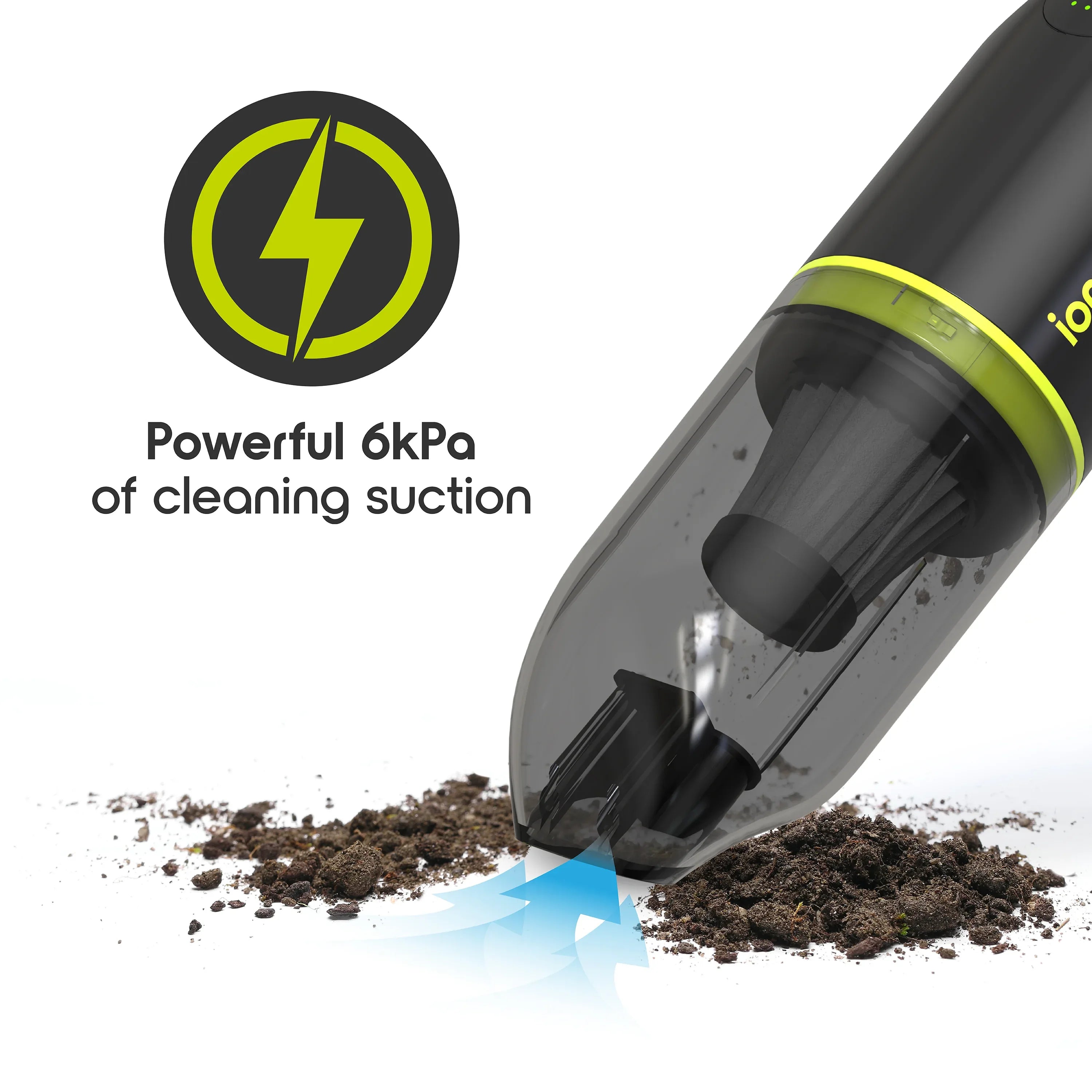 IonVac Handvac Handheld Cordless Vacuum, Pet-Friendly Multi-Surface Lightweight Vacuum Cleaner with USB Charging, Model #7441, Green