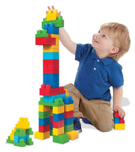 Children's building block pieces in bright colors, interlocking set