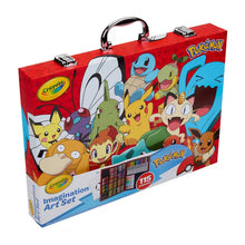 Crayola Pokémon imagination art set suitcase with handle, red lid and blue front