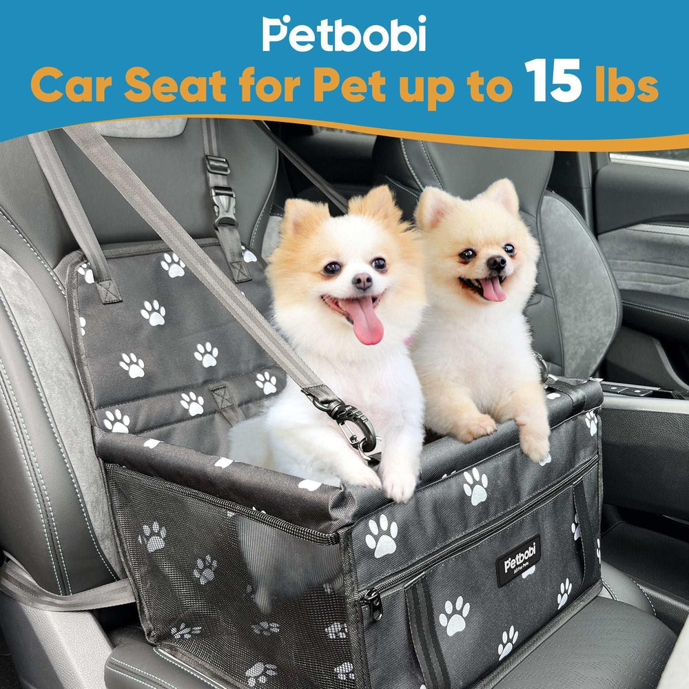Petbobi Dog Car Booster Seat Travel Carrier for Dog Cat Portable Travel Bag with Seat Belt Safety Stable for Travel Pet Car Seat with Clip on Leash and Storage Package - USA MEGA SHOP