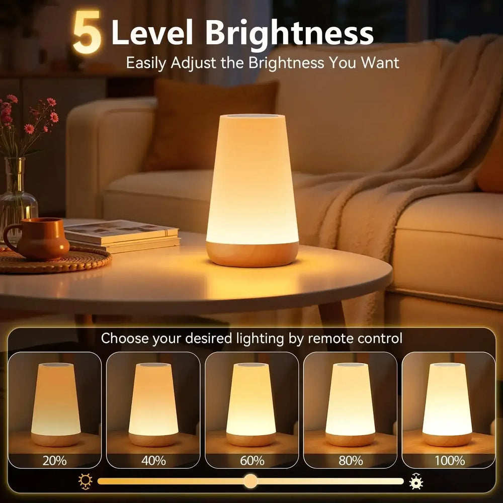 Onekawa Night Light,Dimmable Touch Table Lamp with 5 Brightness and 7 Colors,Night-Lights suitable for Nursery & Bathroom & Bedroom,White - USA MEGA SHOP