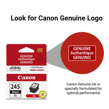 Canon PG-245 XL black ink cartridge package with genuine logo circle seal