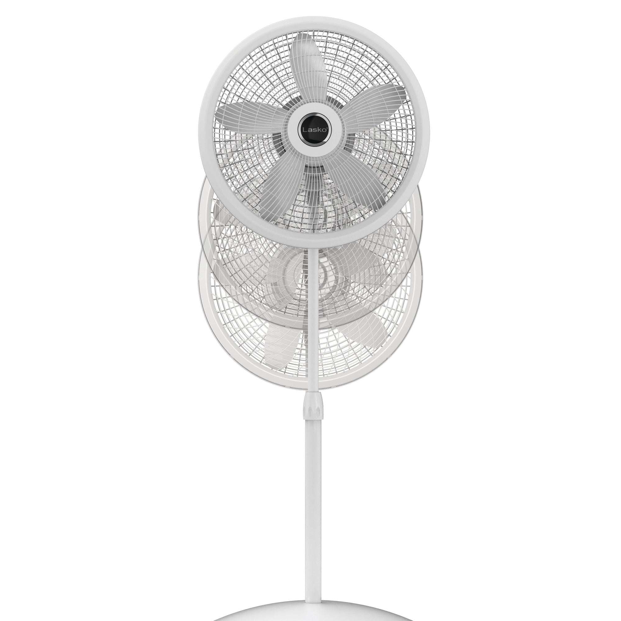 Lasko Cyclone 18" 3-Speed Adjustable Oscillating Pedestal Fan, White, S18931