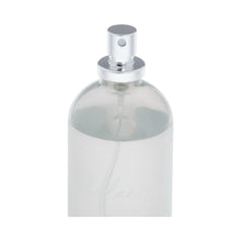 Room and linen spray bottle, clear glass with metallic mist sprayer