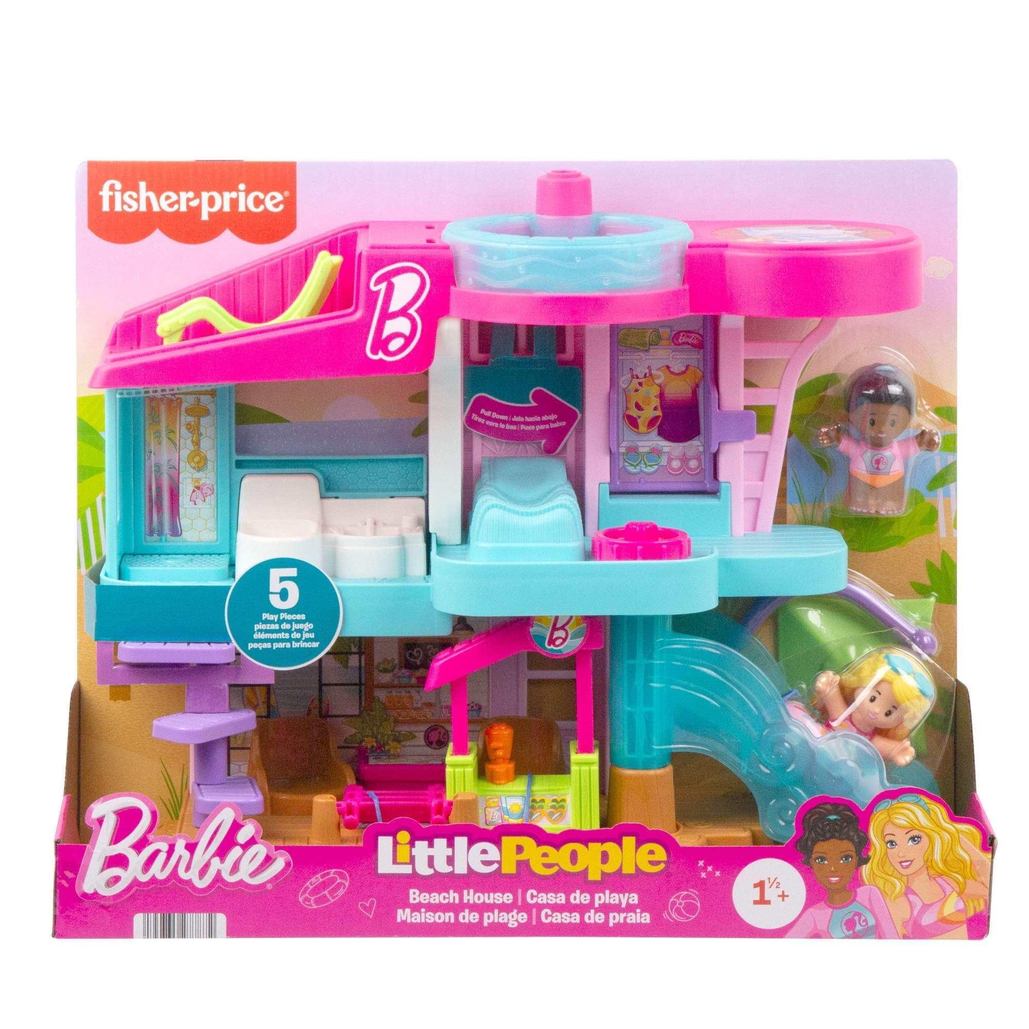 Fisher-Price Little People Barbie Beach House Toddler Playset with Figures & Accessories - USA MEGA SHOP