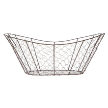 Chicken wire decorative storage basket with handles, dark brown lattice design