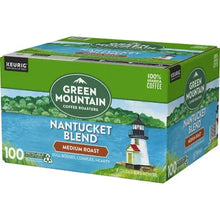 Green Mountain Nantucket Blend medium roast K-Cup pod box, three-quarter view