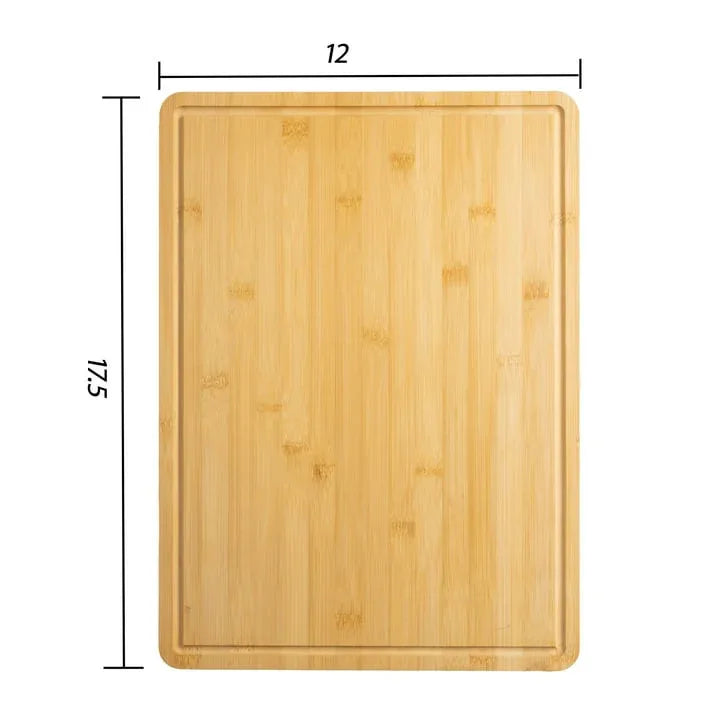 Mainstays 12" x 17.5" Non-slip Bamboo Cutting Board, 100% Natural Bamboo Color, with Juice Groove - USA MEGA SHOP