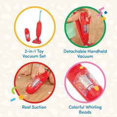 Battat Tidy Tot Vacuum with Plastic Handheld Vacuum and Real Suction, Toddler and Preschool Toys
