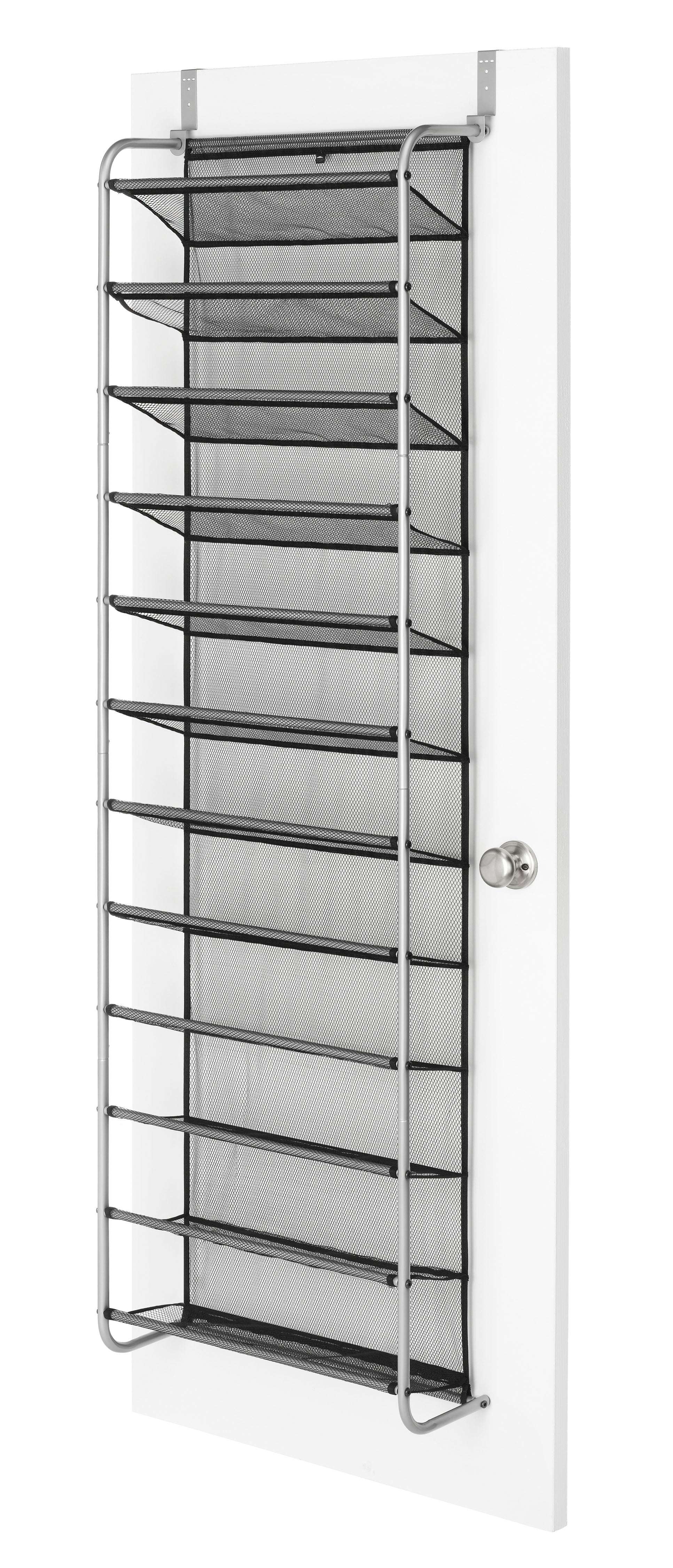 Mainstays Over-the-Door Hanging Shoe Rack, Fits up to 36 pairs, Space Saving, Mesh Lined Tear Resistant
