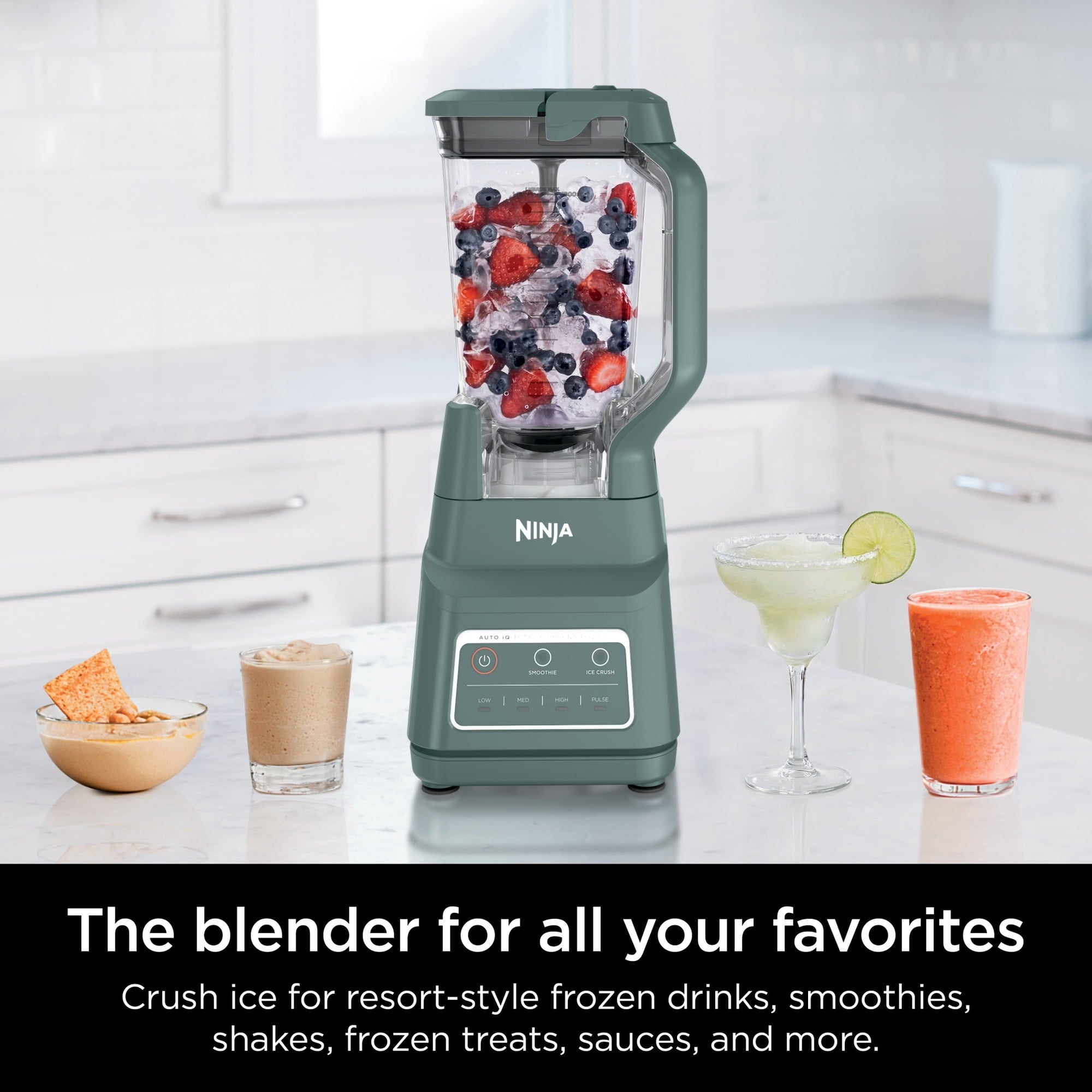 Ninja Professional Plus Blender, Smoothies, Ice Crush with 2 Auto-iQ Preset Programs, 1200W, 72 Oz, BN700 Sage