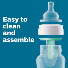 Anti-colic baby bottle parts for easy cleaning, clear bottle with vent