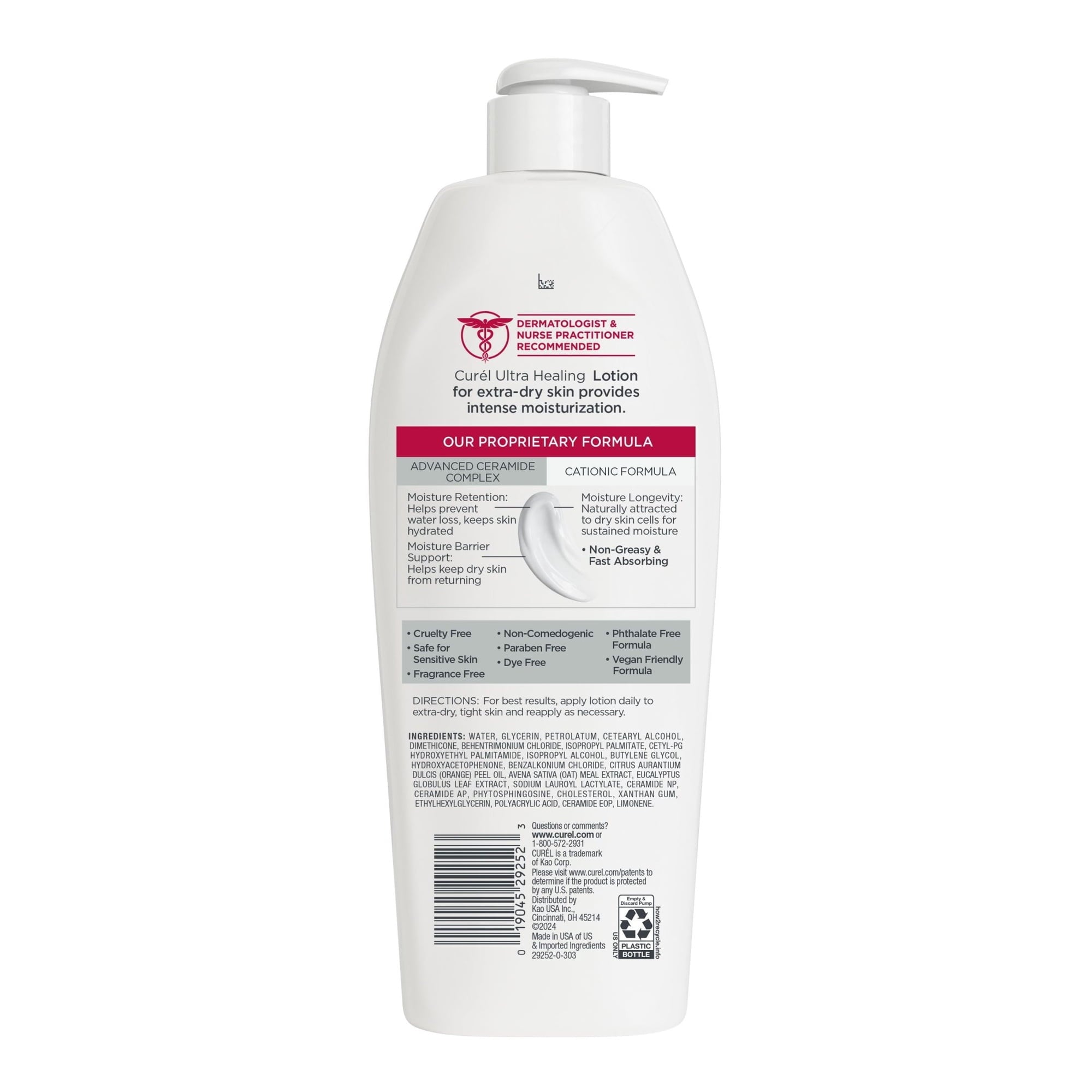 Curél Ultra Healing Intensive Fragrance-Free Lotion, Extra-Dry Sensitive Skin Moisturizer
