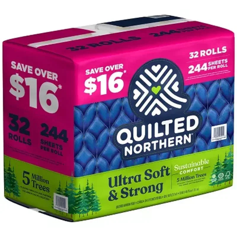Quilted Northern Ultra Soft & Strong 2-Ply Toilet Paper, Septic Safe (244 Sheets/Roll, 32 Rolls)