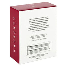 Hallmark Keepsake ornament box back with warning labels and release details