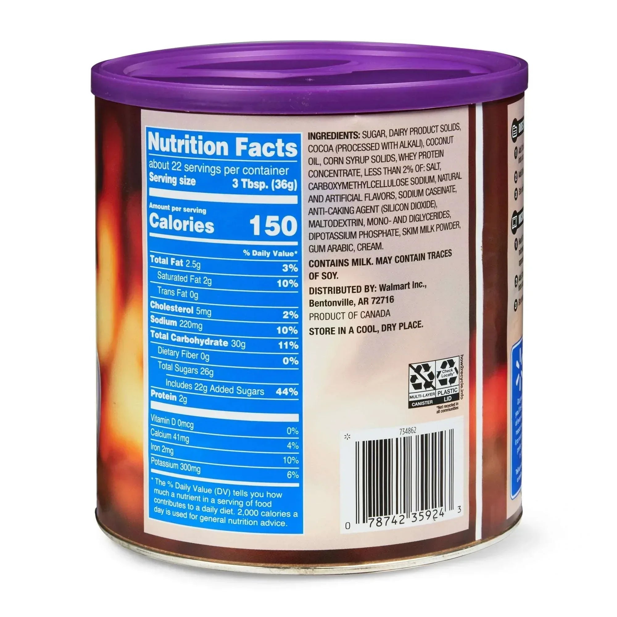 Great Value Milk Chocolate Hot Cocoa Drink Mix, 27 oz Canister