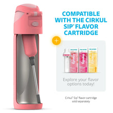 Coral pink flip-top water bottle with straw spout and closed flip lid