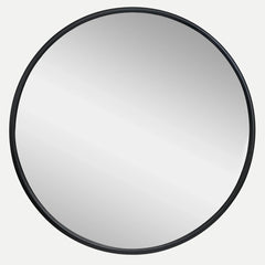 Mainstays 18x18 Black Round Small Decorative Wall Mirror for Bathroom or Living Room