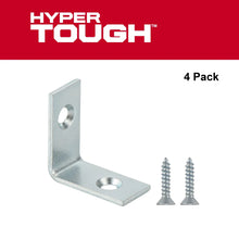Hyper Tough 4-pack 3-inch corner braces, zinc plated with screws