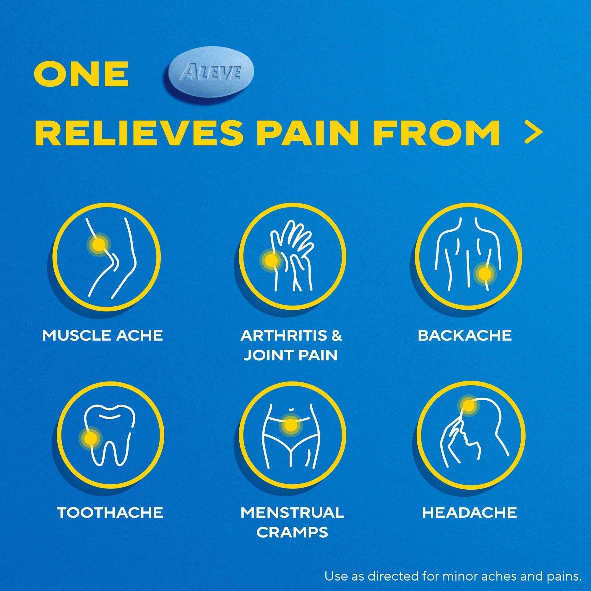 Aleve Pain Relief Caplets with Naproxen Sodium, Easy Open Arthritis Cap, 90 Count