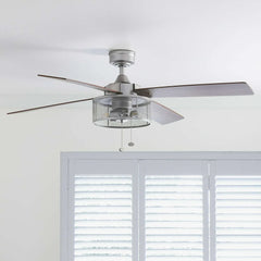 Better Homes & Gardens 52" Pewter Indoor Ceiling Fan with Light, 4 Blades, Pull Chains & Reverse Airflow - USA MEGA SHOP