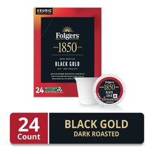 K-Cup coffee pod box, 24 count, Black Gold dark roasted; includes single pod