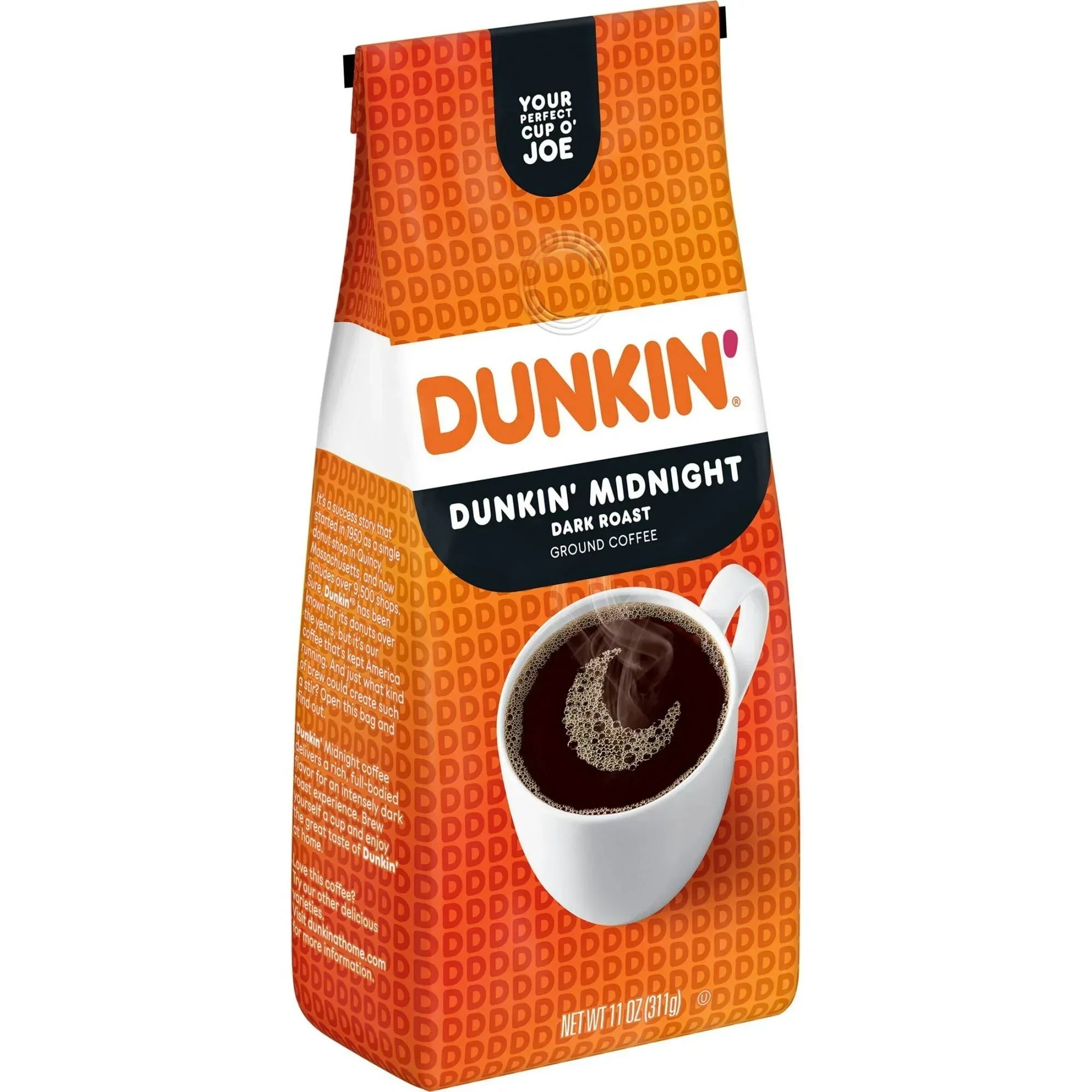 Dunkin’ Midnight Dark Roast Ground Coffee, 11 oz Bag