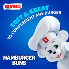 Bimbo Bimbollos Hamburger Buns, 8 count, White Hamburger Buns, 15 oz Bag