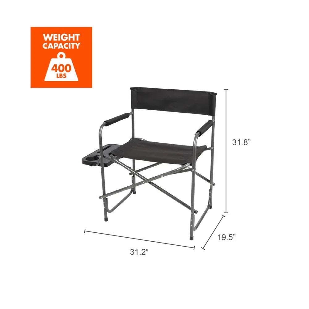 Ozark Trail Director's Chair with Side Table, WFC-95200, Adult, Black