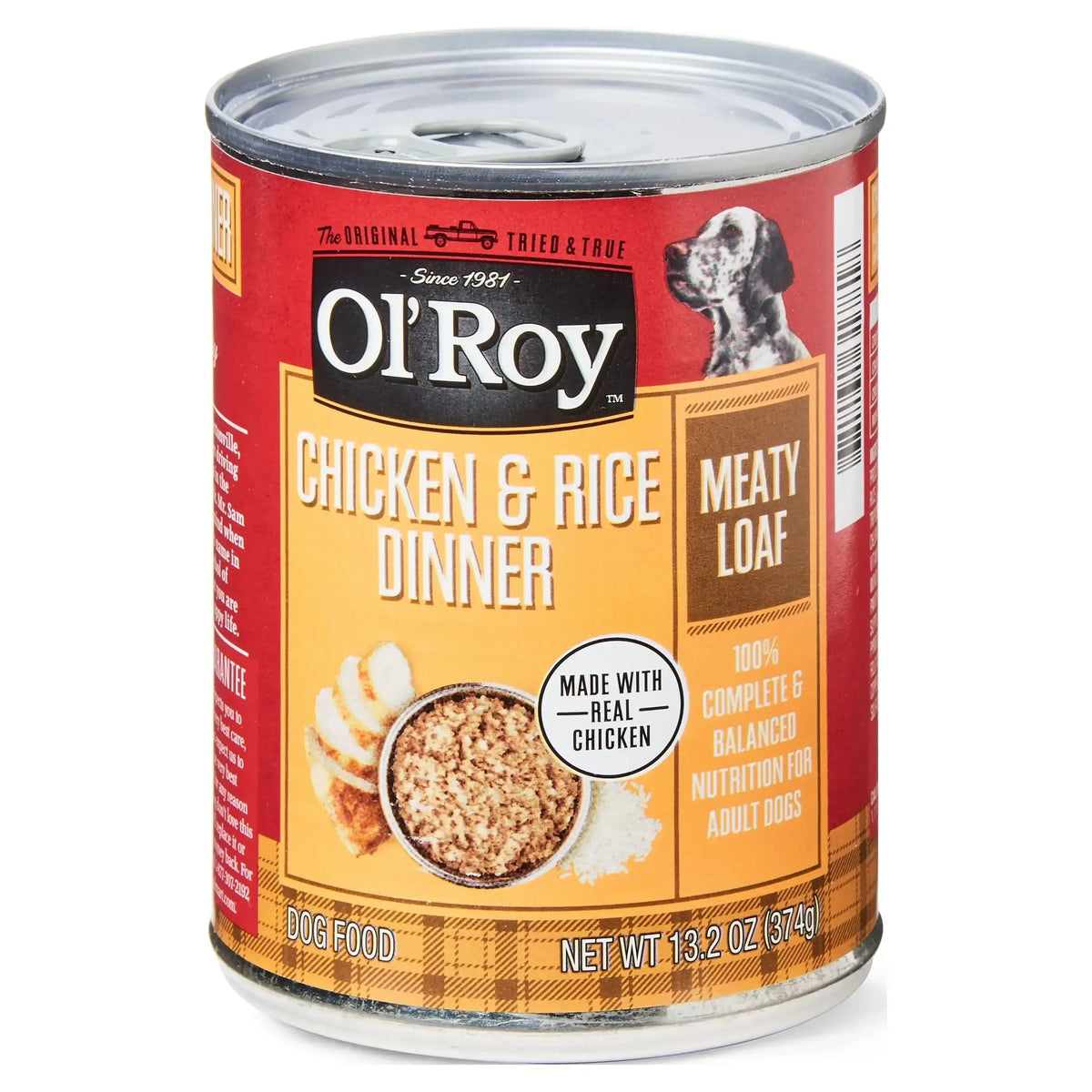 Ol' Roy Chicken & Rice Dinner Meaty Loaf Wet Dog Food, 13.2 oz Can (6 - 12 packs)