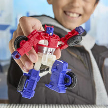 Optimus Prime action figure in transforming robot play pose