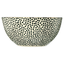 Black-and-white dot medallion stoneware serving bowl