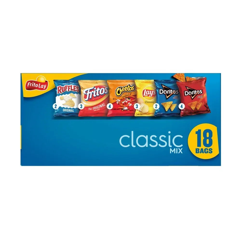 Classic Mix Variety Pack Snack Chips, 1Oz Bags, 18 Count Multipack (Assortment May Vary)