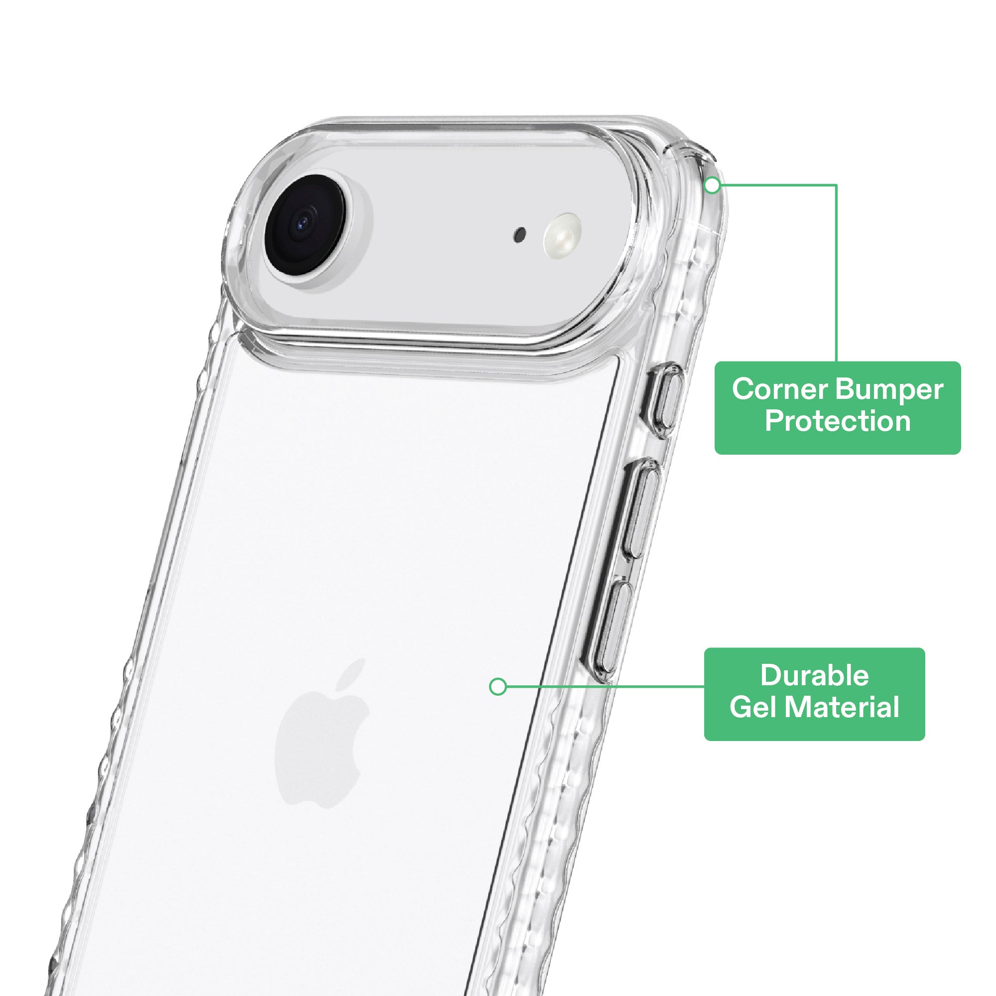 onn Protective Gel Phone Case for iPhone Air - Clear