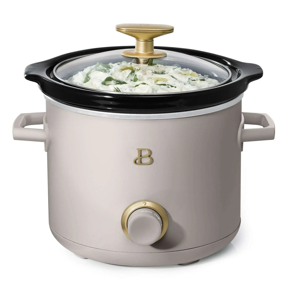 Beautiful 2 Qt Manual Slow Cooker, 2-Pack, Thyme Green + Porcini Taupe by Drew Barrymore - USA MEGA SHOP