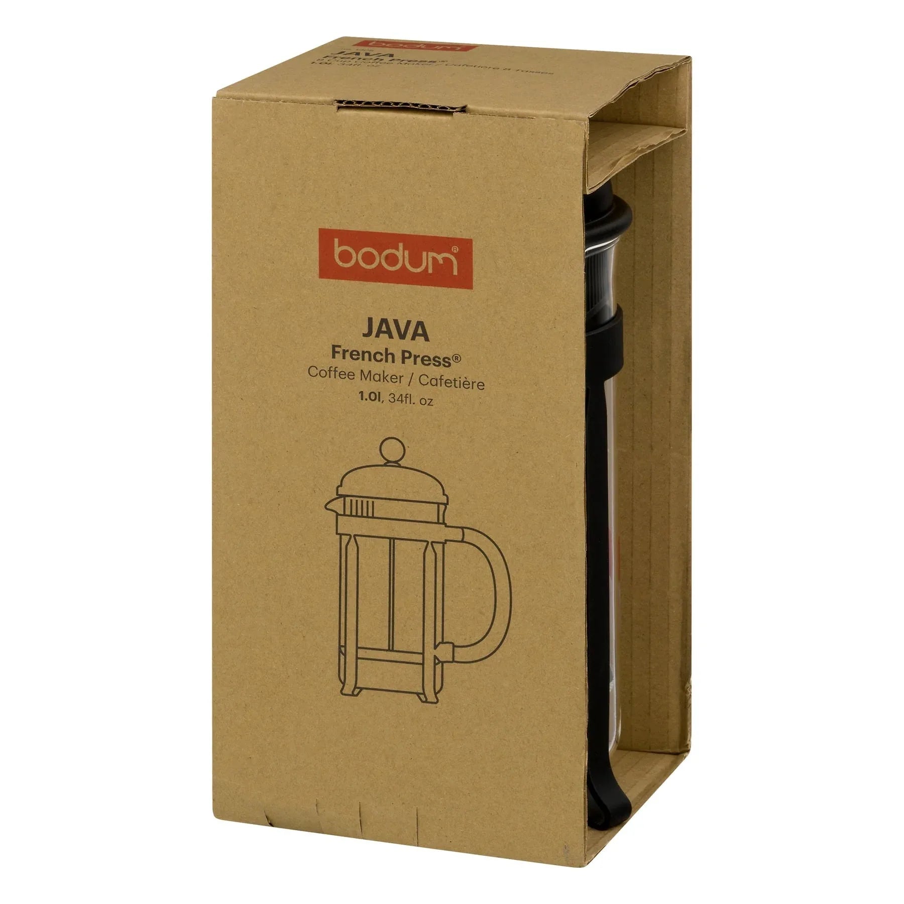 BODUM Java French Press Coffee Maker with Borosilicate Glass Carafe, 34 Ounce, Black - USA MEGA SHOP