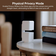 Smart security camera with privacy shutter over lens, white indoor/outdoor dome