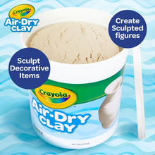 Crayola air-dry clay bucket with open top showing tan dried clay