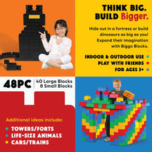Jumbo black building blocks set with large block pieces