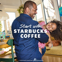 Starbucks Coffee navy promo sweatshirt with 'Start with STARBUCKS COFFEE' print