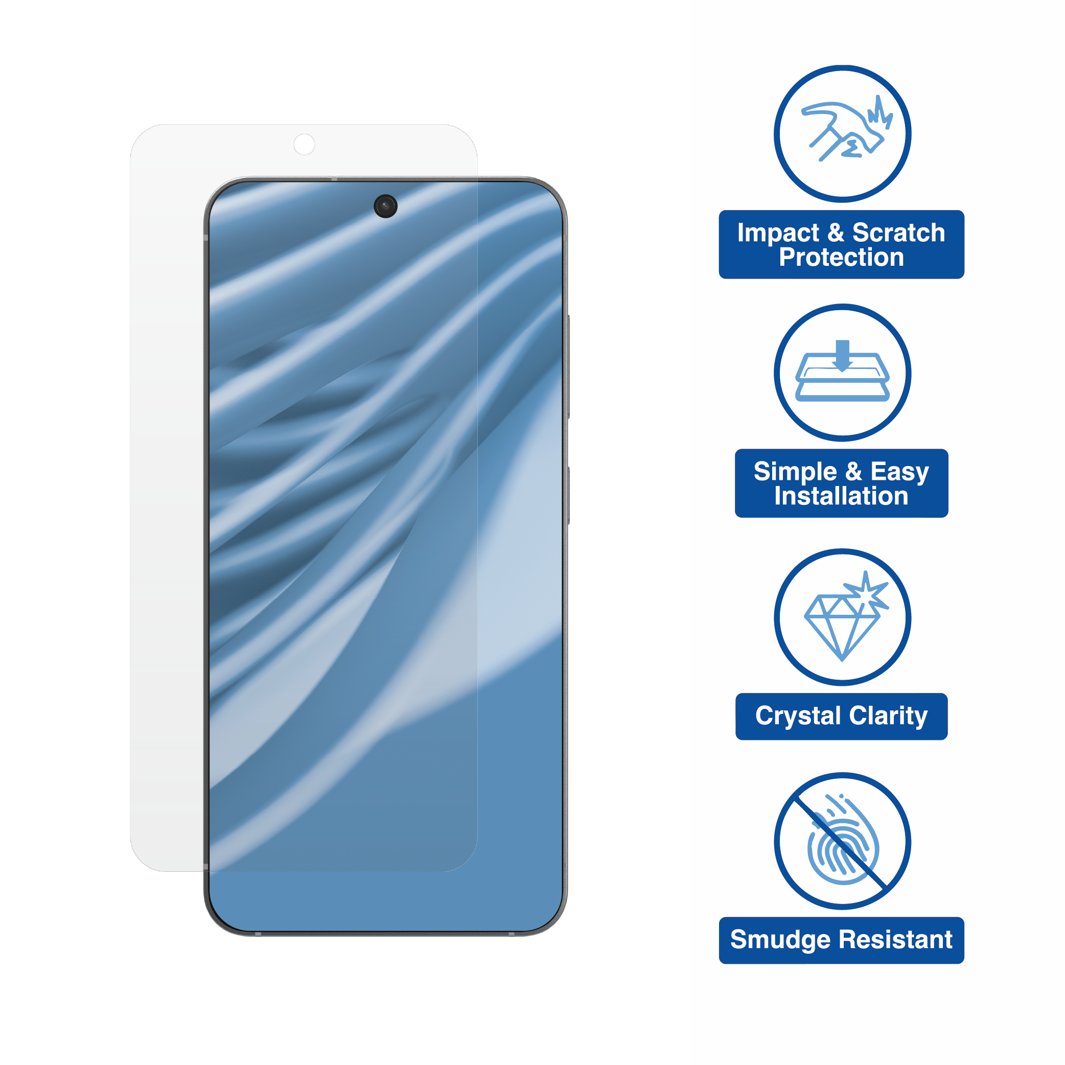 onn. Glass Screen Protector for Samsung Galaxy S25 and Samsung Galaxy S24 with Easy Installation Box