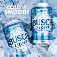 Two Busch Light beer cans with blue-and-silver labels.