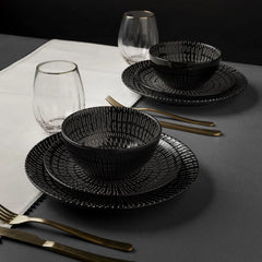 Thyme & Table Maddox 12-Piece Stoneware Dinnerware Set - USA MEGA SHOP