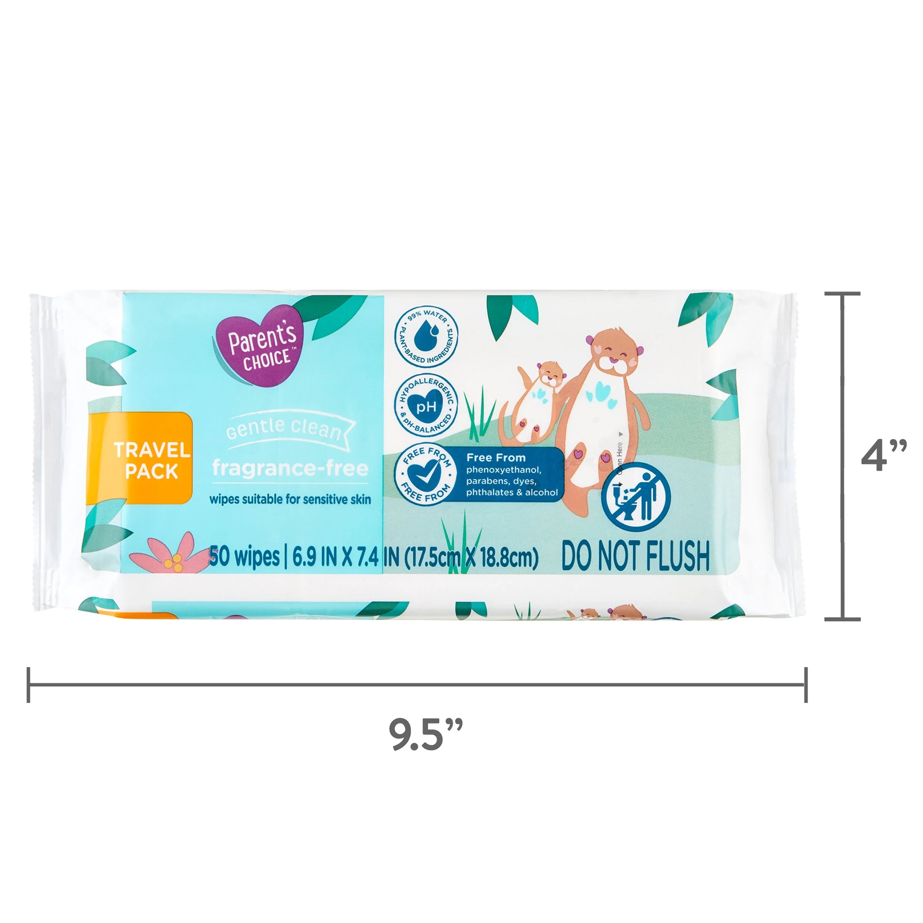 Parent's Choice Fragrance Free Baby Wipes, Travel-Pack, 50 Count - USA MEGA SHOP