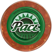Pace mild salsa jar lid with green rim and circular logo label
