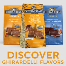 Assorted milk chocolate squares bags with caramel and salted caramel flavors