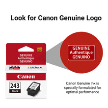 Canon PG-243 black ink cartridge genuine logo on packaging