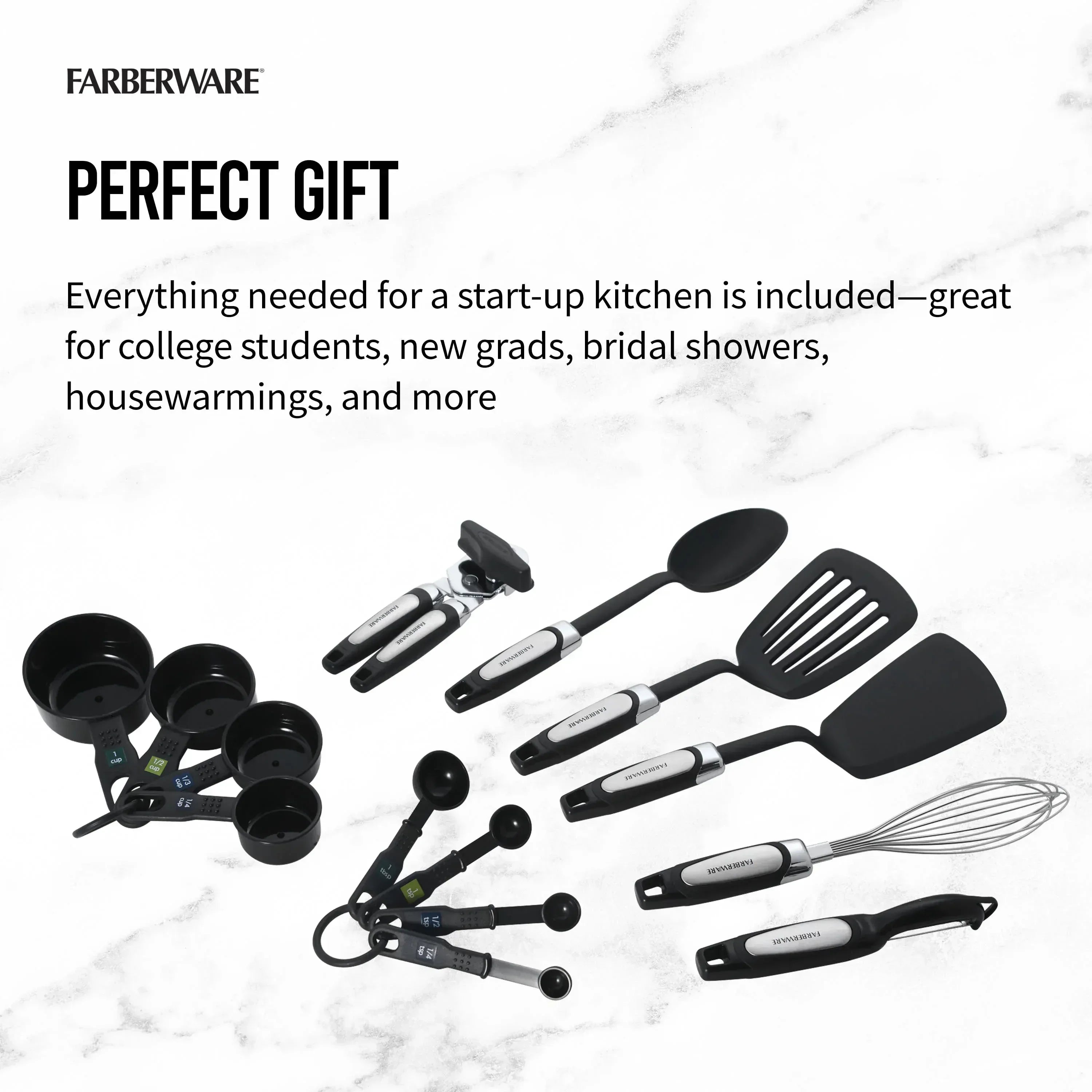 Farberware Professional 14-Piece Kitchen Tool and Gadget Kitchen Utensil Set in Black