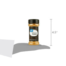 Ground cumin seasoning jar with black lid, shown with 4.5 in height